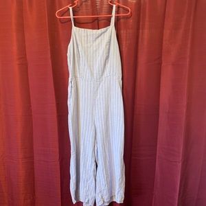 purple striped jump suit